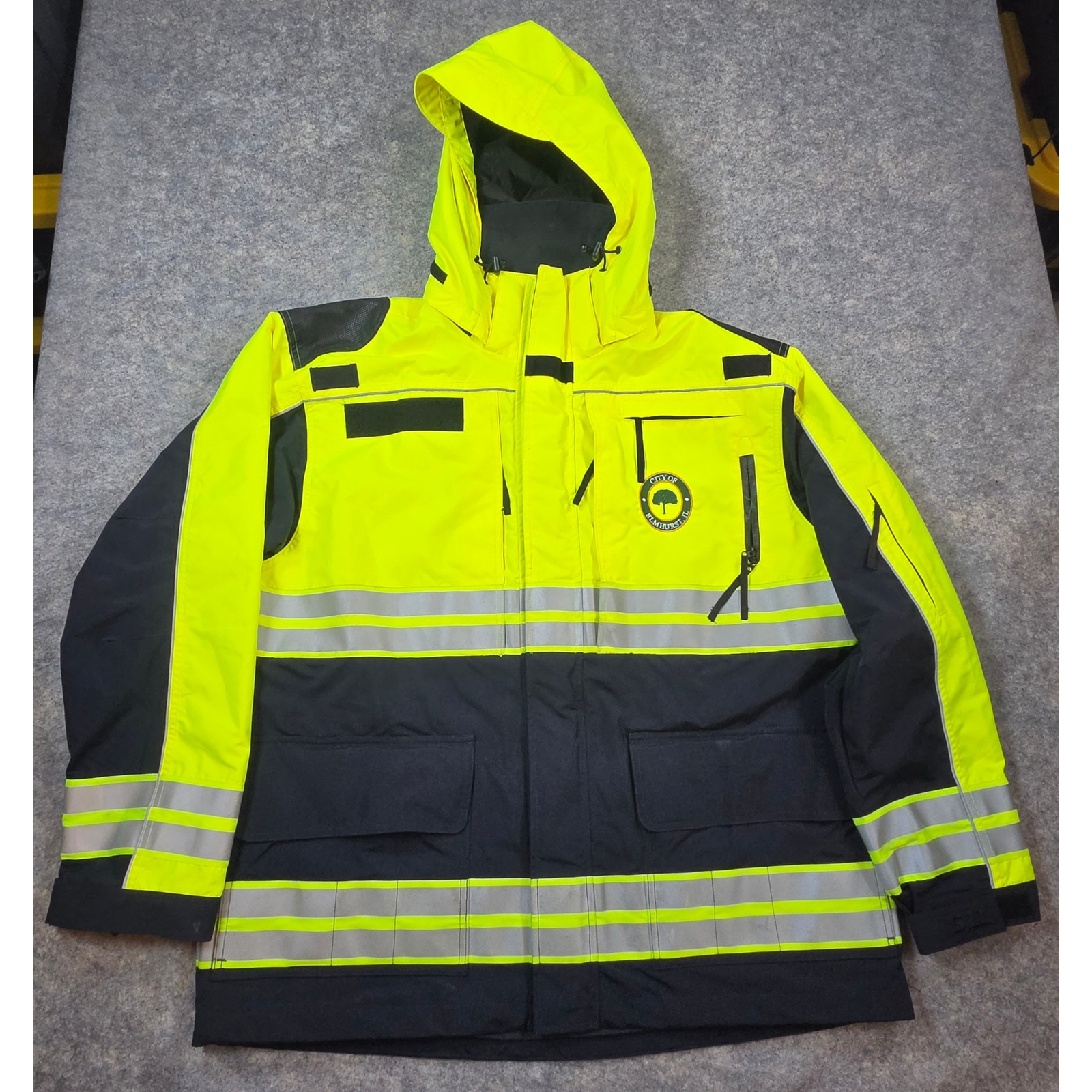5.11 Tactical Series Hi-Vis Responder Jacket Xl Elmhurst Logo Reflective Yellow